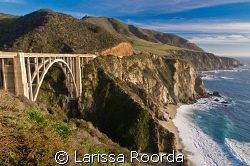 Bixby bridge and Highway 1 coast, Big Sur, California. by Larissa Roorda 